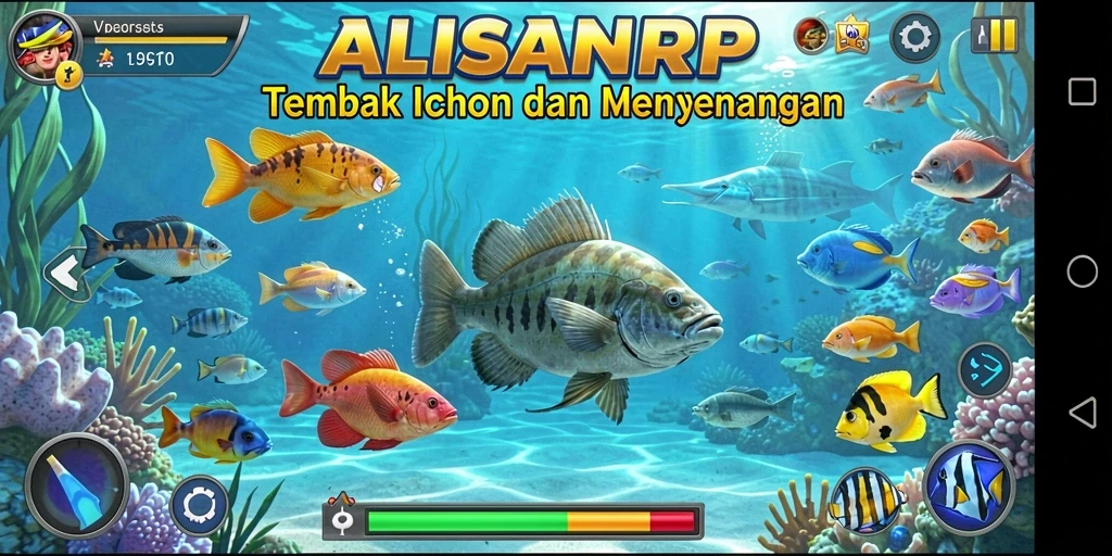 Tampilan gameplay seru saat menembak ikan di ALISANRP.
