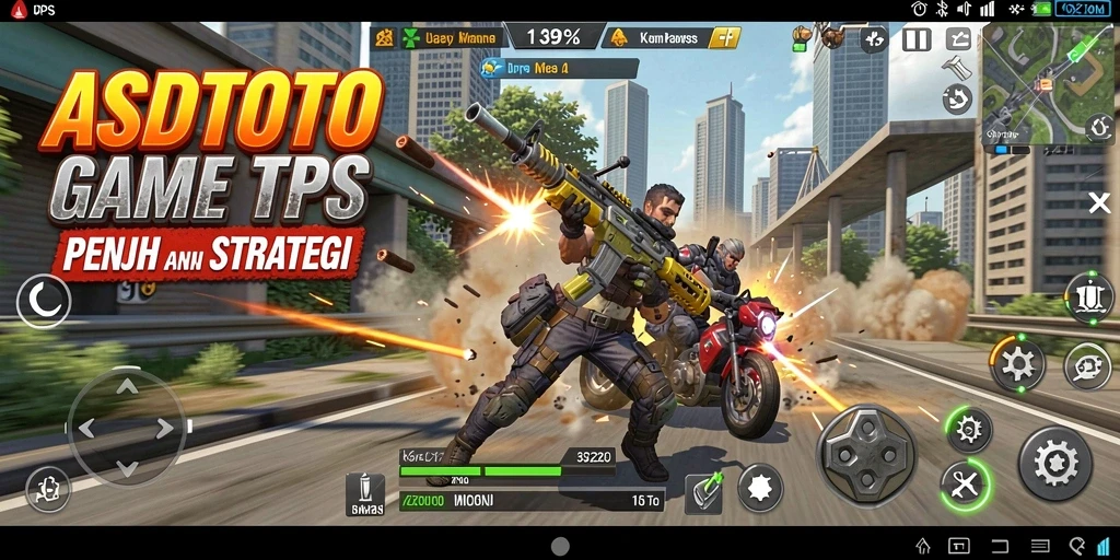 Screenshot utama ASDTOTO menunjukkan gameplay TPS yang mendebarkan dan penuh aksi.