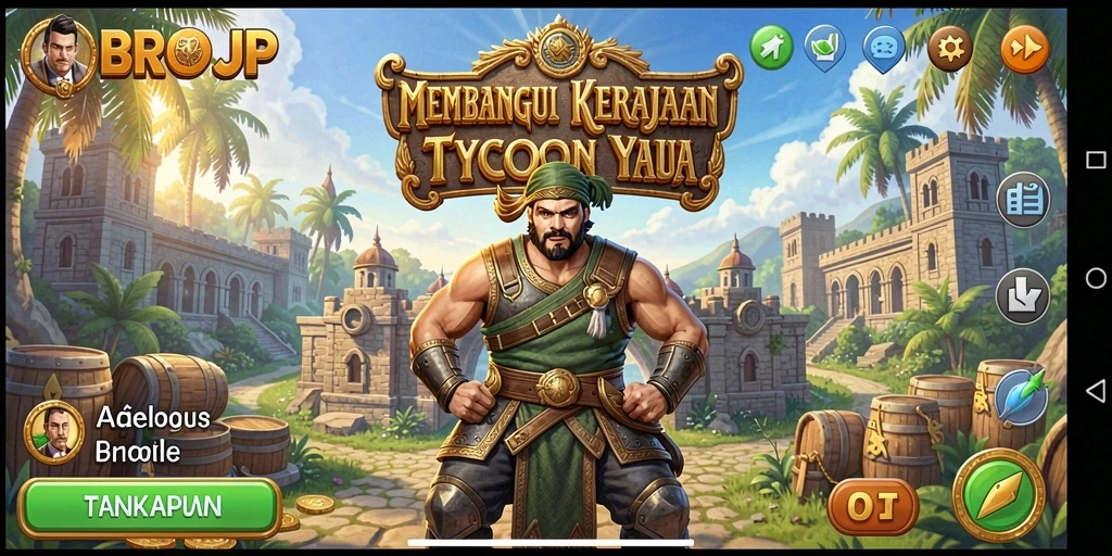 Tampilan gameplay BROJP yang menunjukkan pengelolaan bisnis Tycoon.