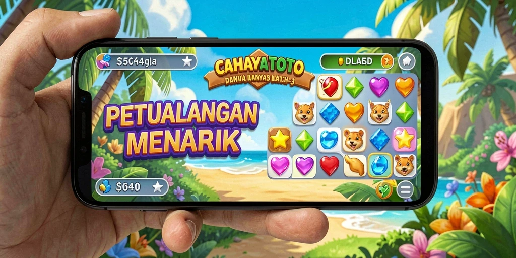 Tampilan gameplay seru dari CAHAYATOTO menunjukkan pencocokan item yang penuh warna.