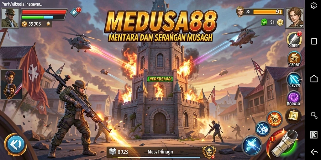 Tampilkan gameplay intens menara pertahanan di MEDUSA88.