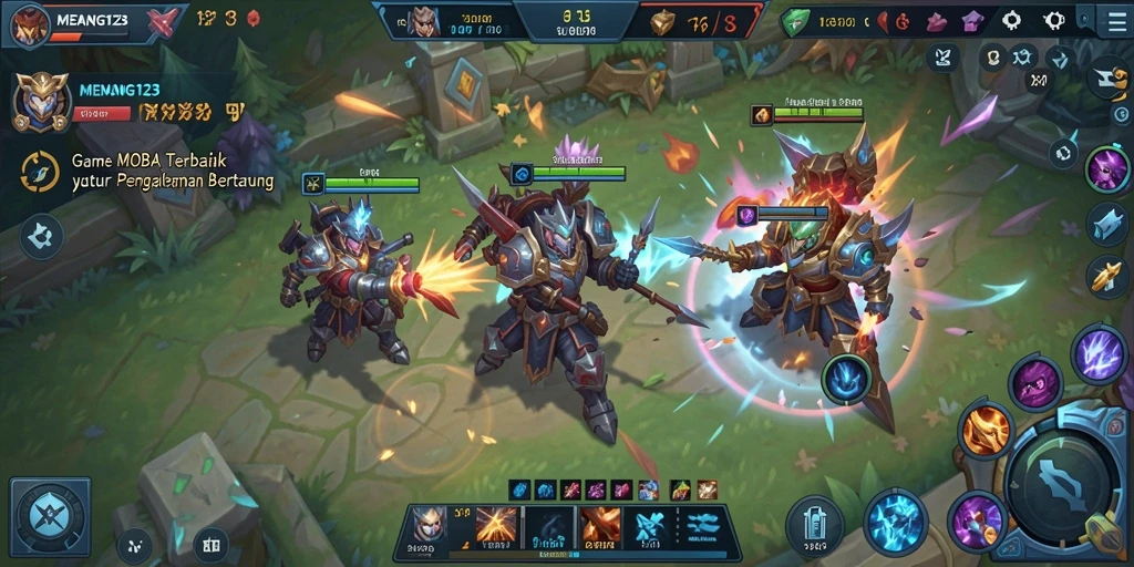 Tampilan seru dari pertandingan MOBA di MENANG123.