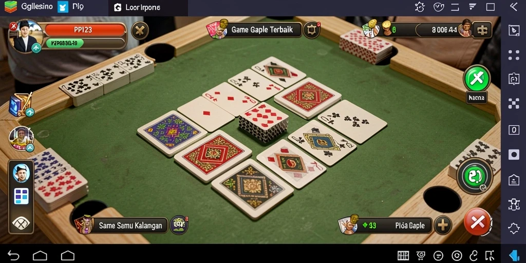 Tampilan menarik dari gameplay Gaple di PP123