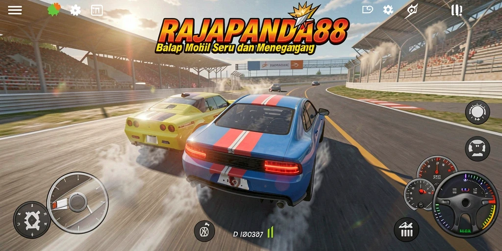 Tampilan gameplay balap seru di RAJAPANDA88.