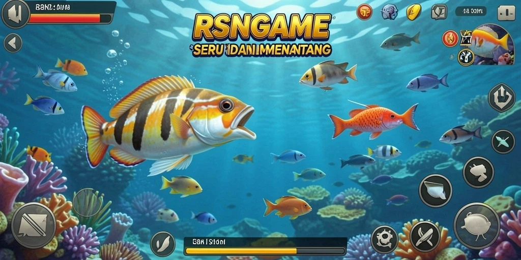 Tampilan gameplay RSNGAME menunjukkan keseruan menembak ikan.