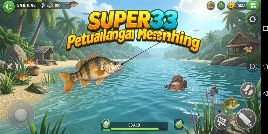 Tampilan gameplay SUPER33 yang menampilkan serunya memancing ikan.