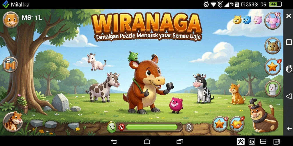 Screenshot utama menampilkan gameplay puzzle yang menarik di WIRANAGA.